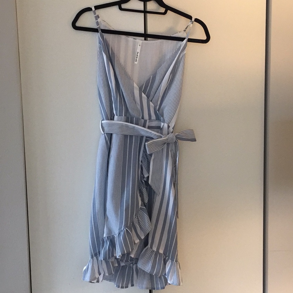Blue wrap dress